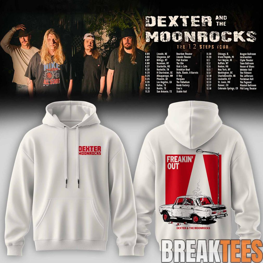 Dexter & The Moonrock  The 12 Step Tour 2026 Hoodie White Unisex T-shirt, Sweatshirt, Hoodie, Long Sleeve Tee - T-Shirt, Sweatshirt, Hoodie