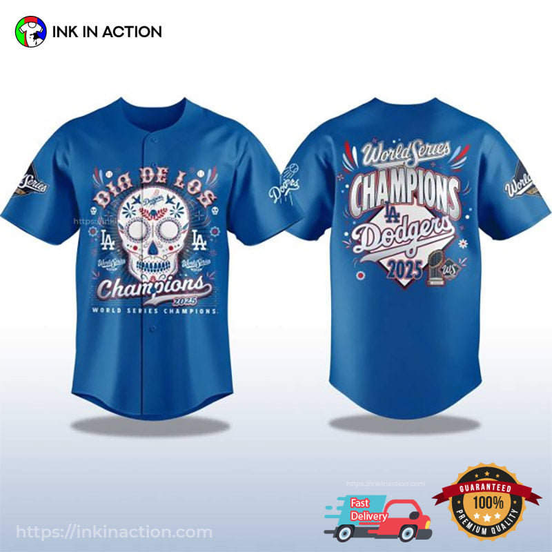 Dia De Los World Series Champions 2025 LA Dodgers Baseball Jersey baseball jersey product view 1