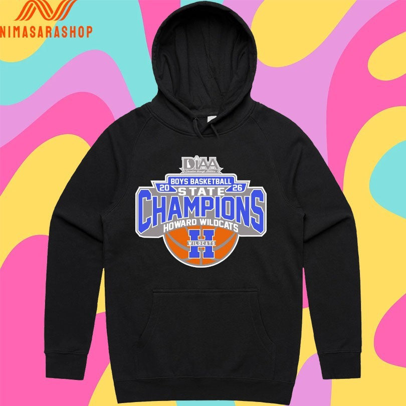 Diaa Boys Basketball 2026 State Champions Howard - Adult & Kids T-Shirts, Sweatshirts & Hoodies apparel design preview 2