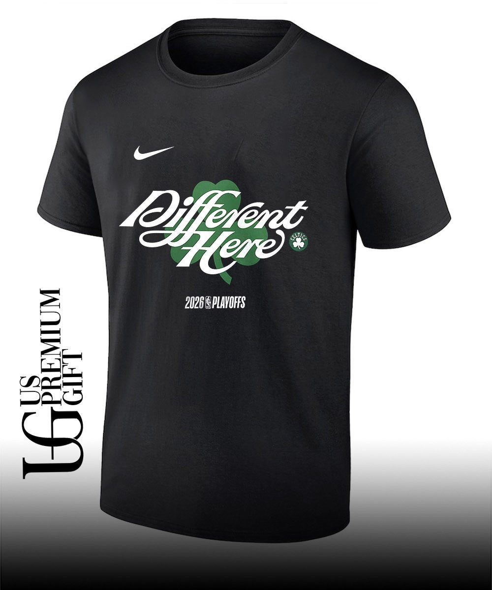 Different Here Boston Celtics Basketball 2026 NBA Playoffs Mantra shirt Unisex T-shirt, Sweatshirt, Hoodie, Long Sleeve Tee - T-Shirt, Sweatshirt, Hoodie