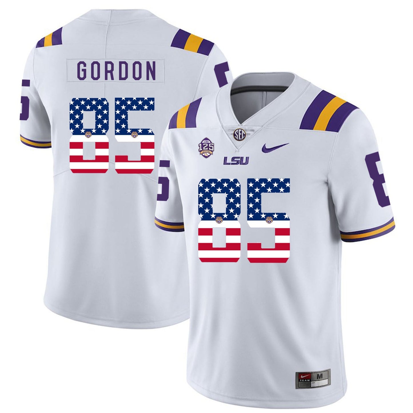 Dillon Gordon 85 White College Football Jersey football jersey product view 1