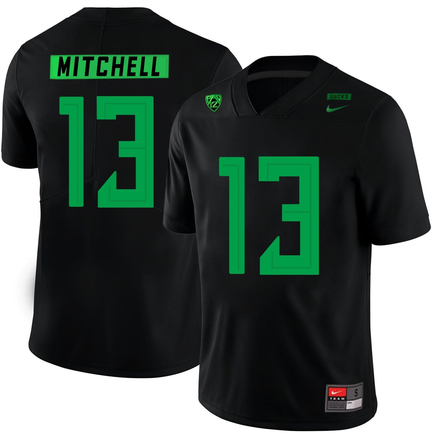 Dillon Mitchell 13 Black College Football Jersey football jersey product view 1