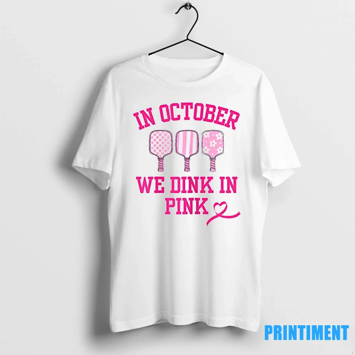 Dink In Pink Ribbon Show Support On The Pickleball Court Tshirts Sweater Unisex T-shirt, Sweatshirt, Hoodie, Long Sleeve Tee - T-Shirt, Sweatshirt, Hoodie