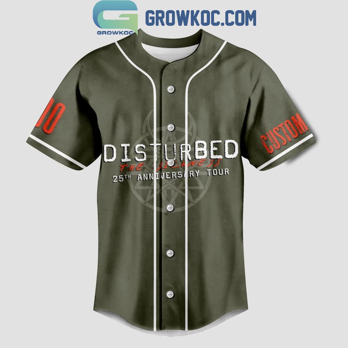 Disturbed 25th Anniversary Tour 2025 Fan Personalized Baseball Jersey baseball jersey product view 3