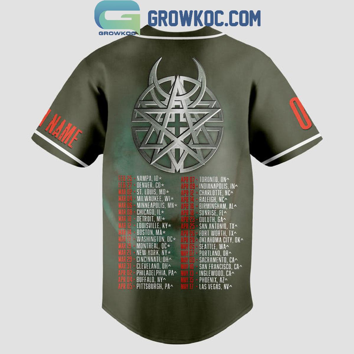 Disturbed 25th Anniversary Tour 2025 Fan Personalized Baseball Jersey baseball jersey product view 4