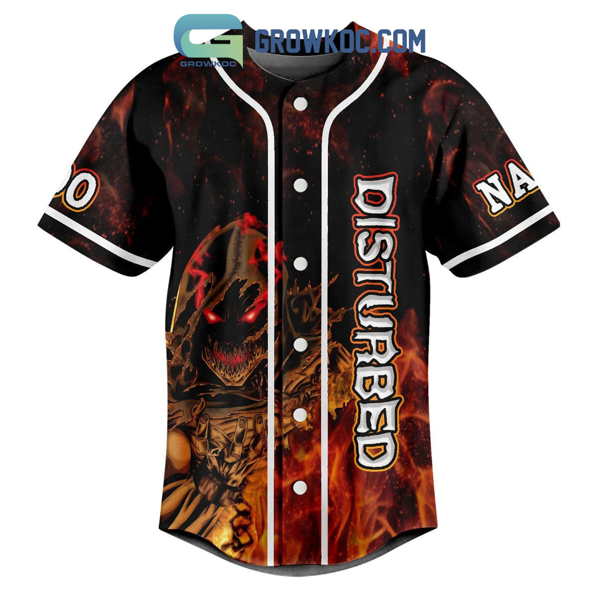 Disturbed Hello Darkness My Old Friend I’ve Come To Talk With You Again Personalized Baseball Jersey baseball jersey product view 2