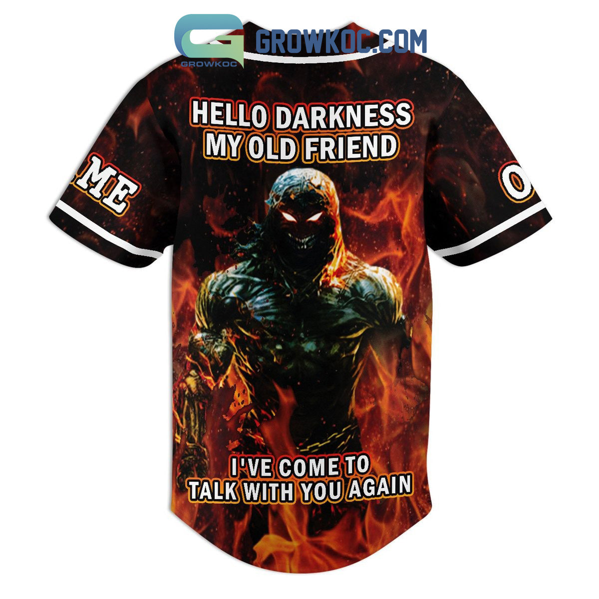 Disturbed Hello Darkness My Old Friend I’ve Come To Talk With You Again Personalized Baseball Jersey baseball jersey product view 3