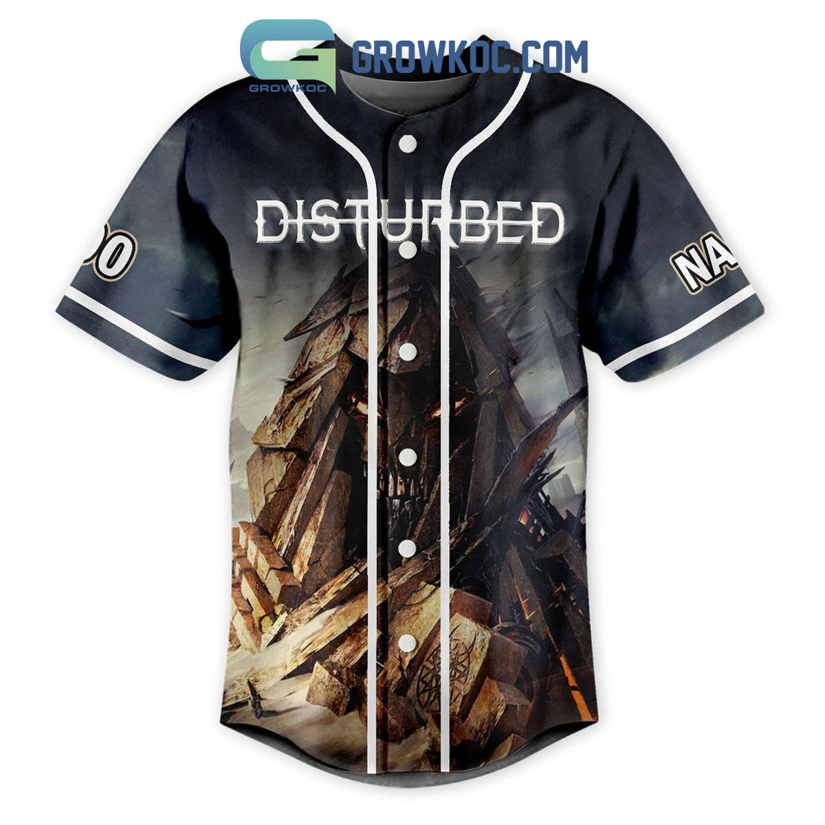Disturbed I’m The Hand Of God Personalized Baseball Jersey baseball jersey product view 2
