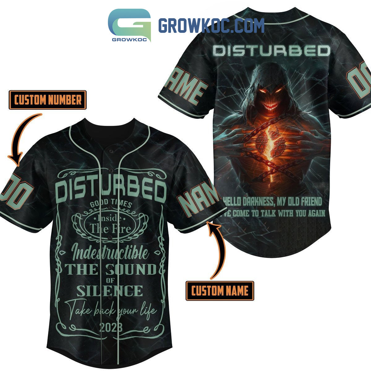 Disturbed Take Back Your Life 2023 Personalized Baseball Jersey baseball jersey product view 1