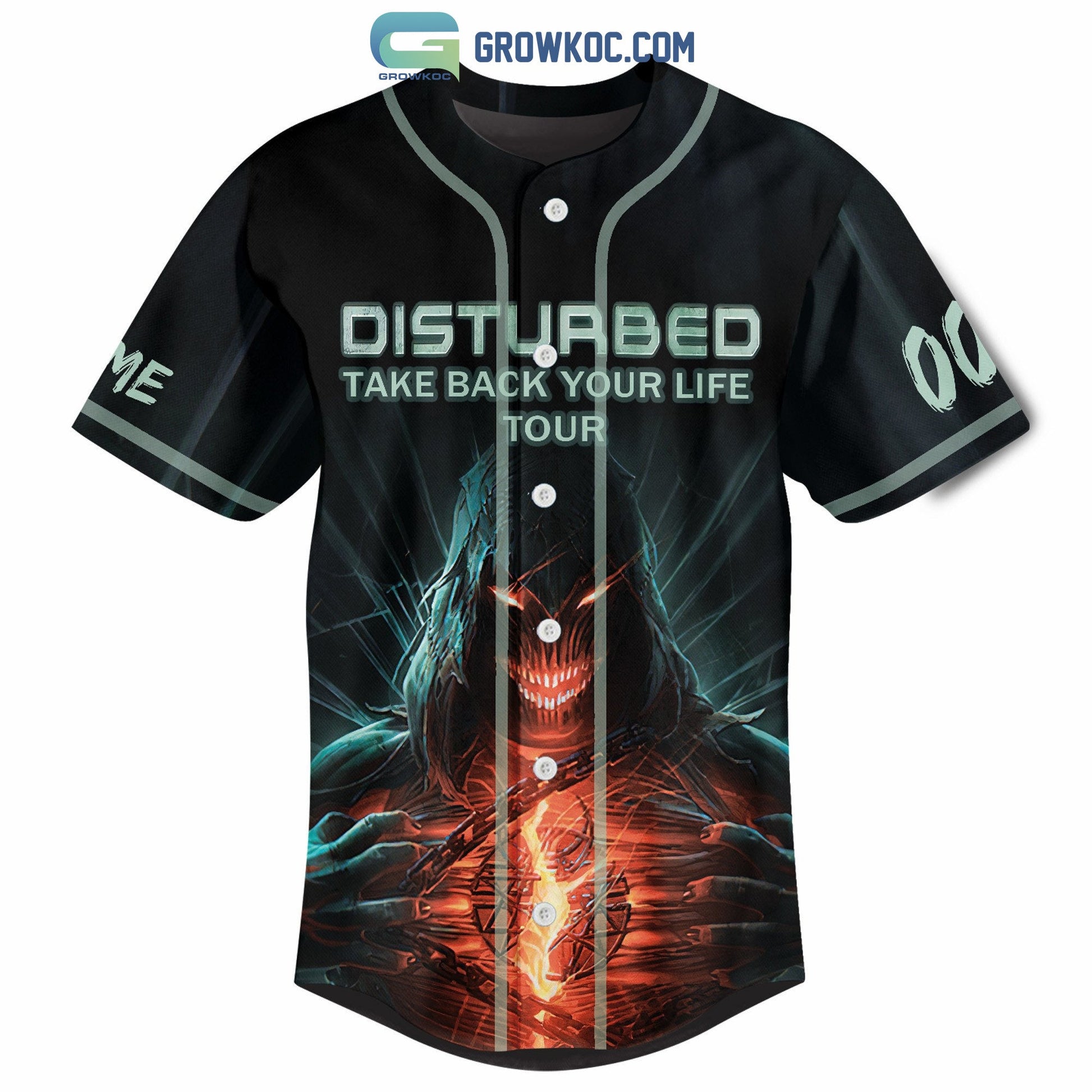 Disturbed Take Back Your Life Tour Personalized Baseball Jersey baseball jersey product view 2