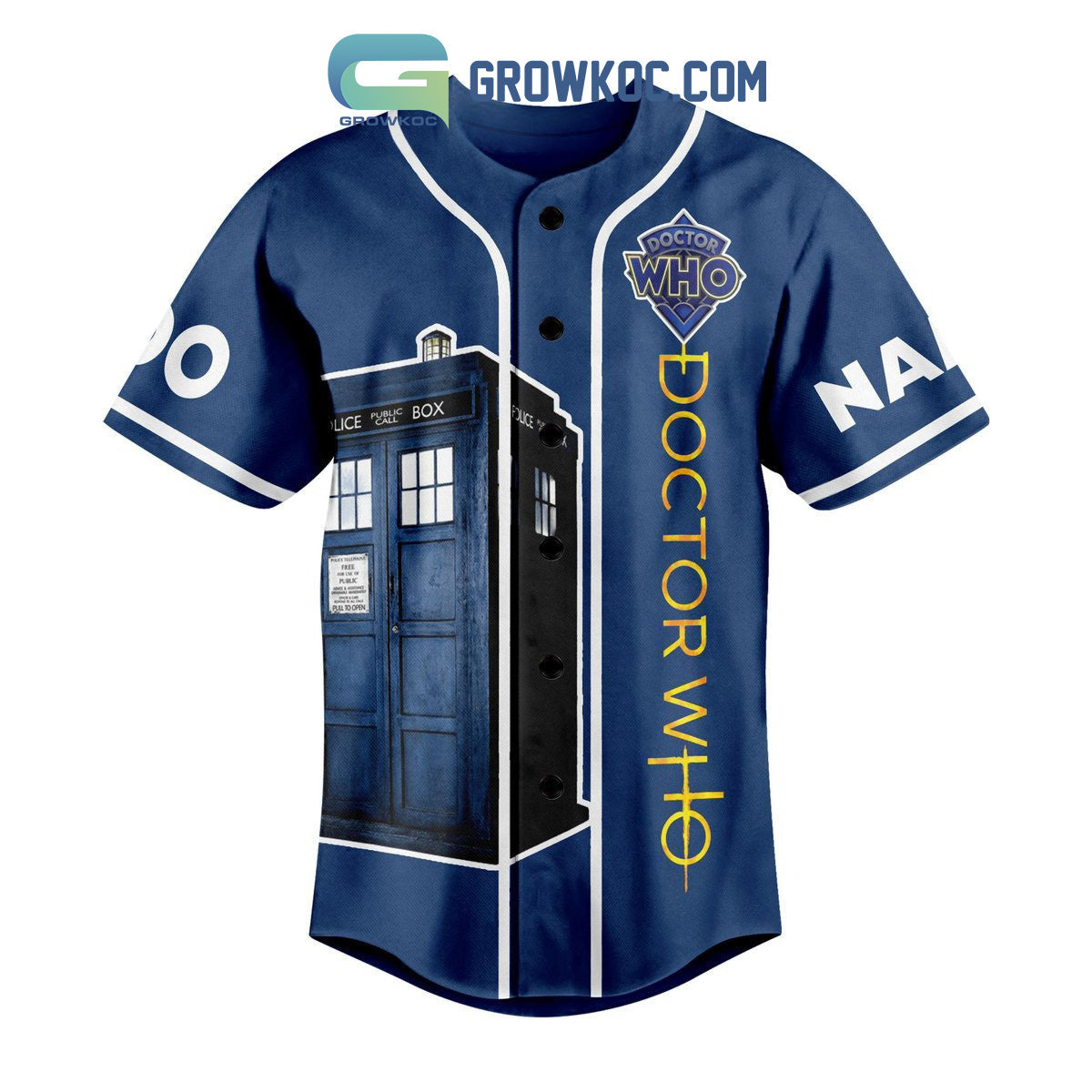 Doctor Who Police Call Box Rule 1 Personalized Baseball Jersey baseball jersey product view 2