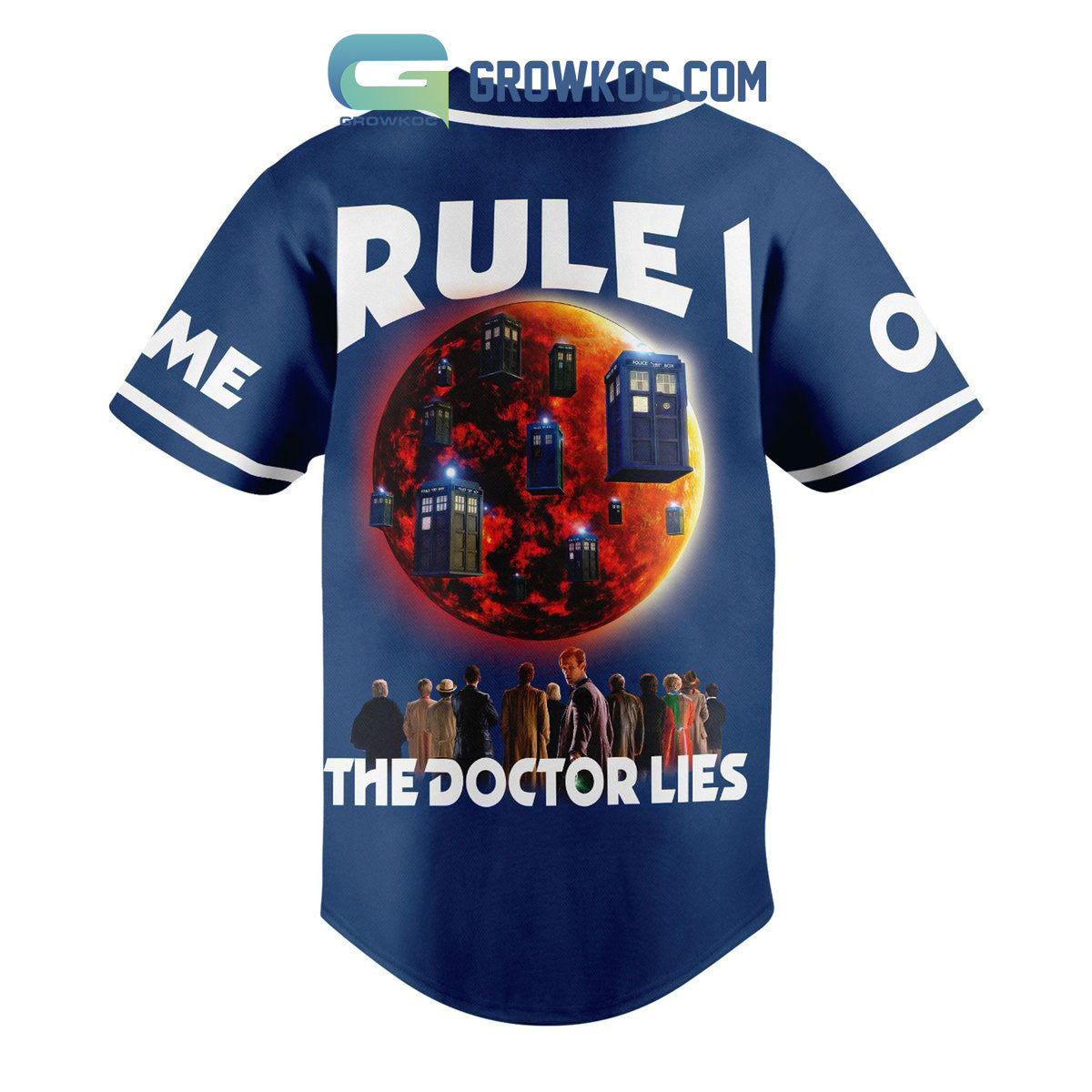 Doctor Who Police Call Box Rule 1 Personalized Baseball Jersey baseball jersey product view 3