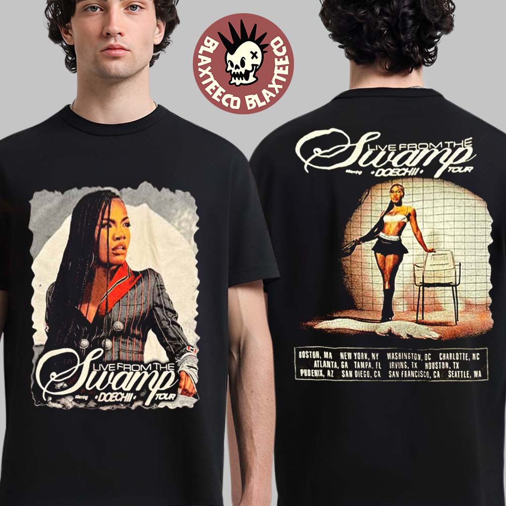 Doechii Live From The Swamp Tour 2025 Merch Two Sided T-Shirt Unisex T-shirt, Sweatshirt, Hoodie, Long Sleeve Tee - T-Shirt, Sweatshirt, Hoodie
