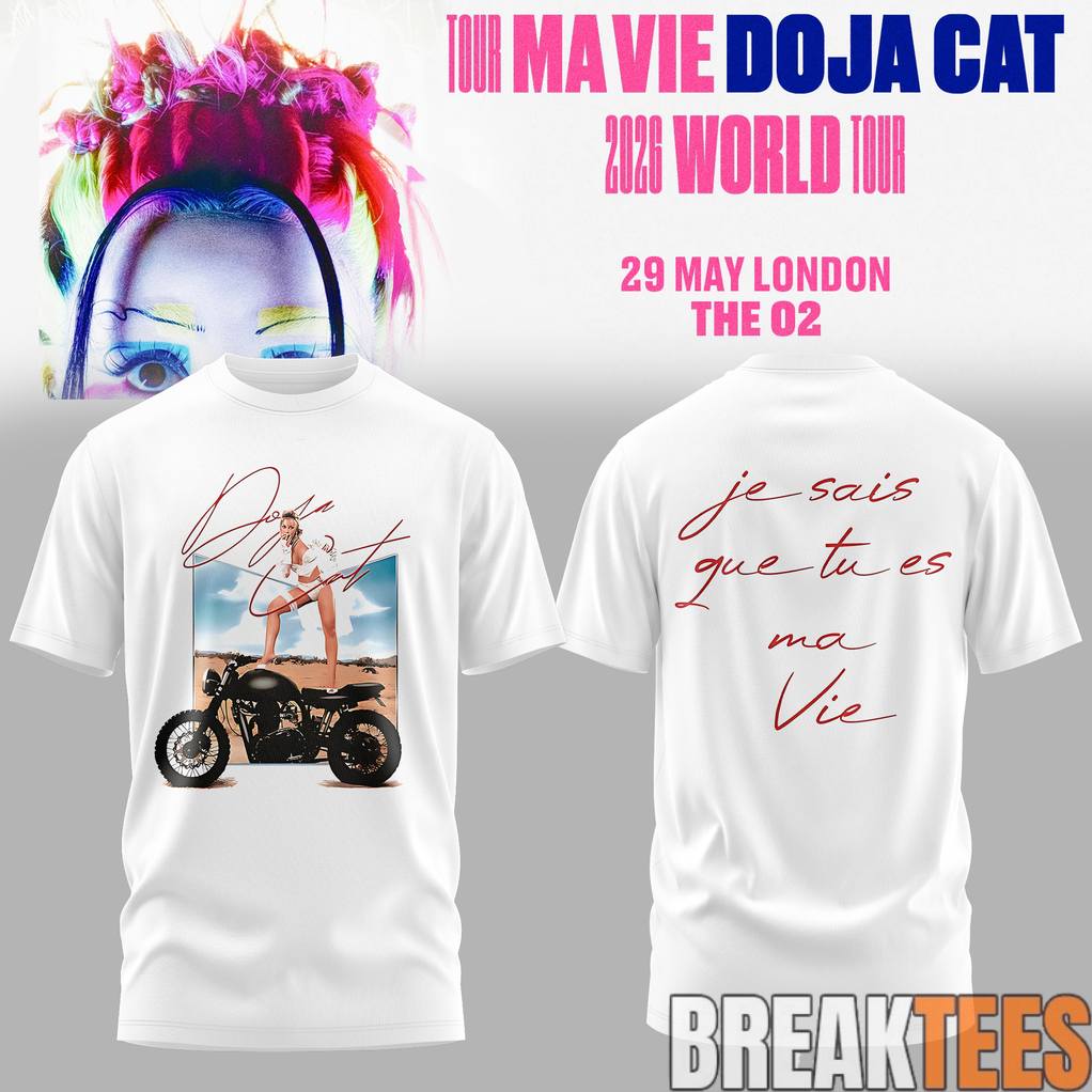Doja Cat Ma Vie World Tour 2026 T-Shirt Unisex T-shirt, Sweatshirt, Hoodie, Long Sleeve Tee - T-Shirt, Sweatshirt, Hoodie