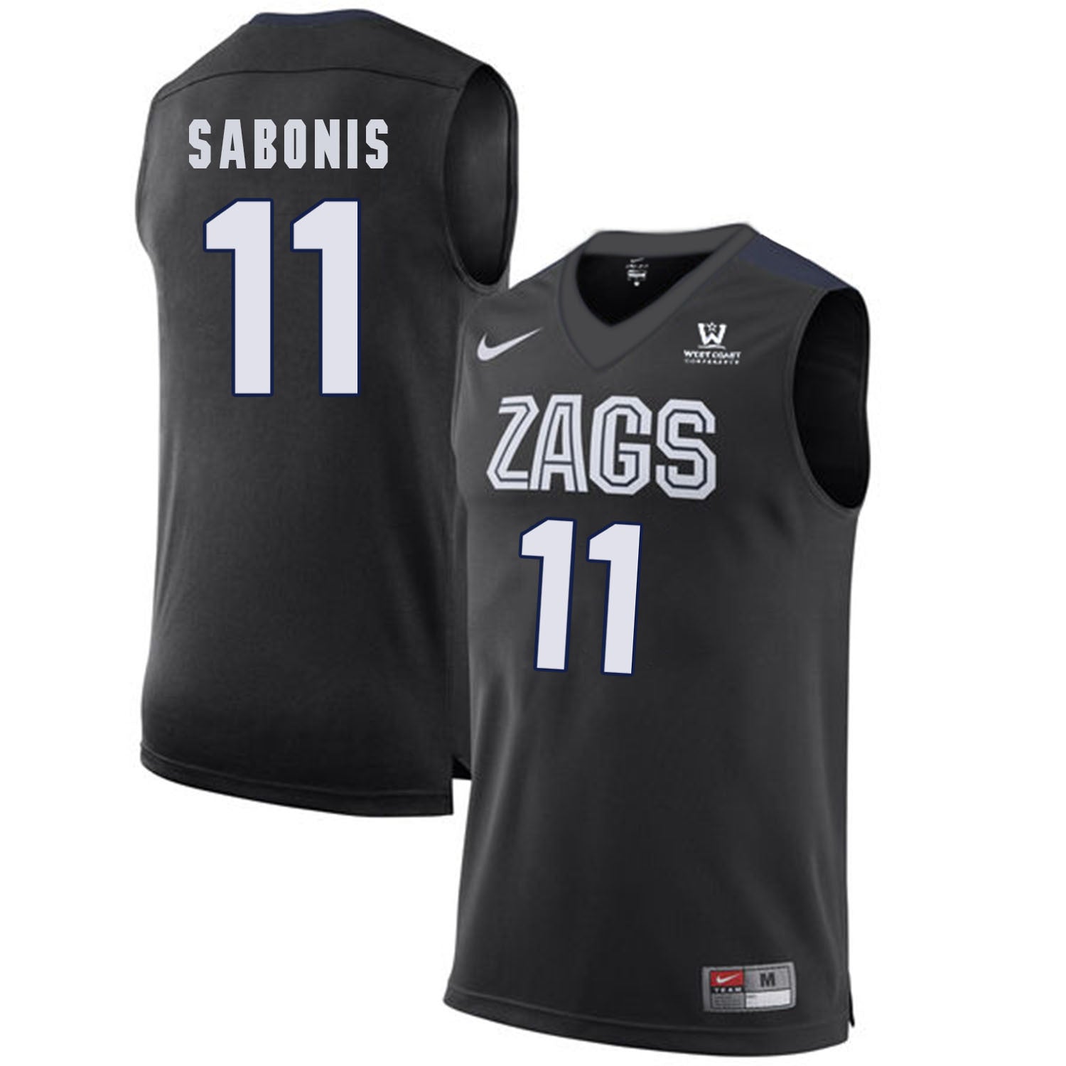 Domantas Sabonis 11 Black College Football Jersey football jersey product view 1