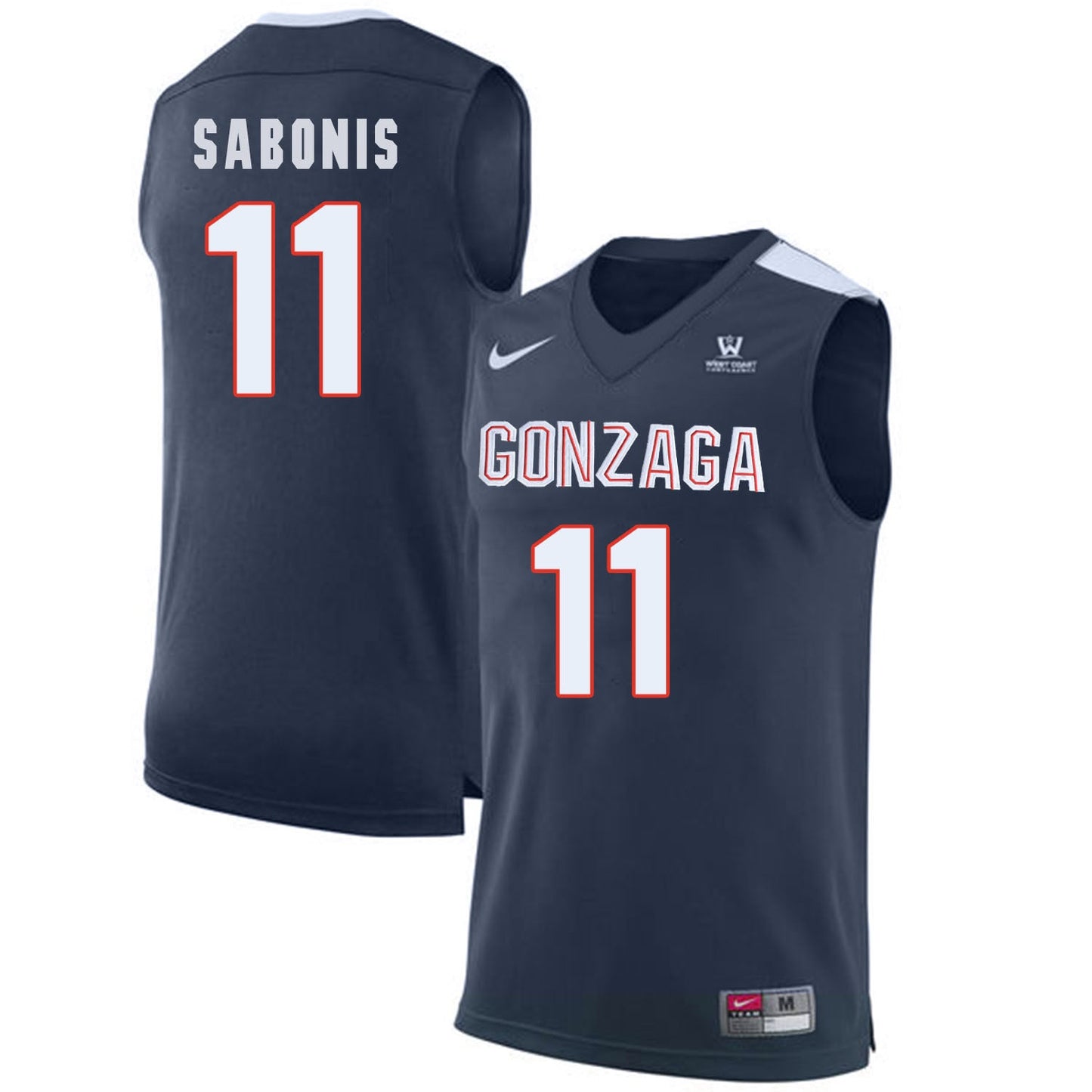 Domantas Sabonis 11 Navy College Football Jersey football jersey product view 1
