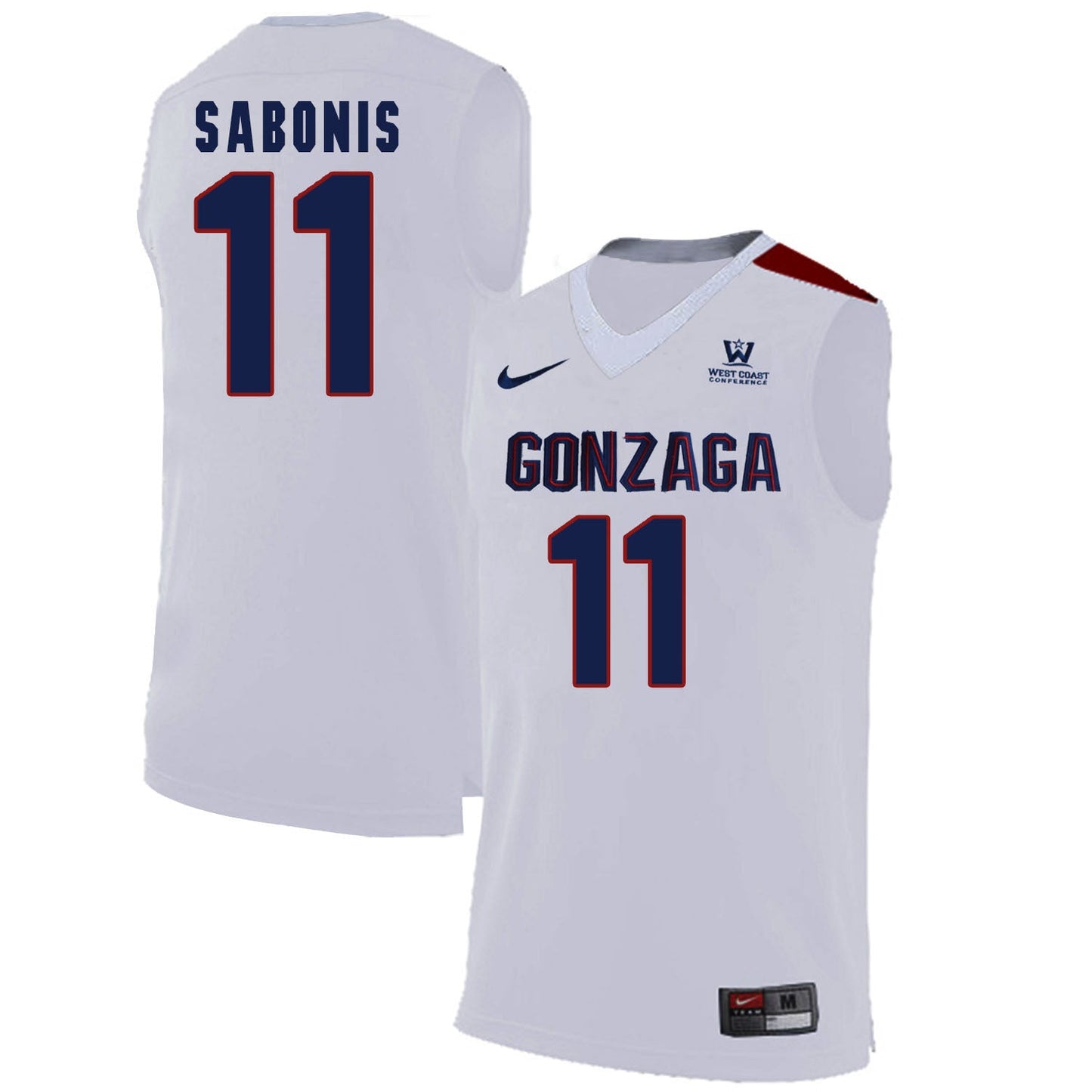 Domantas Sabonis 11 White College Football Jersey football jersey product view 1
