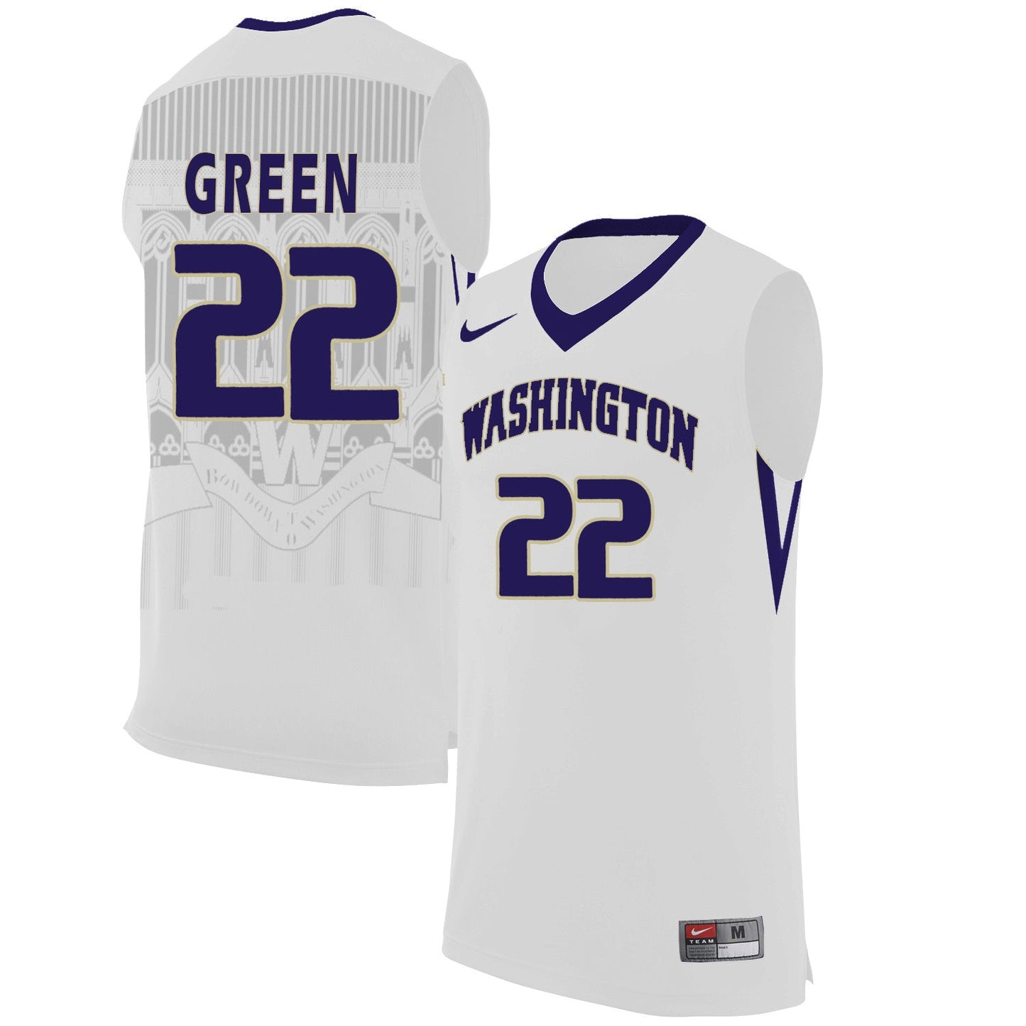 Dominic Green 22 White College Football Jersey football jersey product view 1