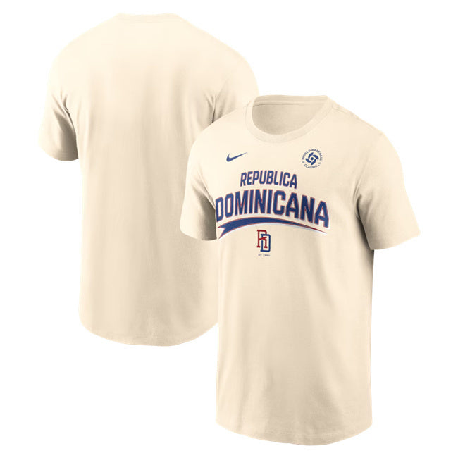 Dominican Republic Baseball Cream 2026 World Baseball Classic Local T-Shirt Football Jersey football jersey product view 1