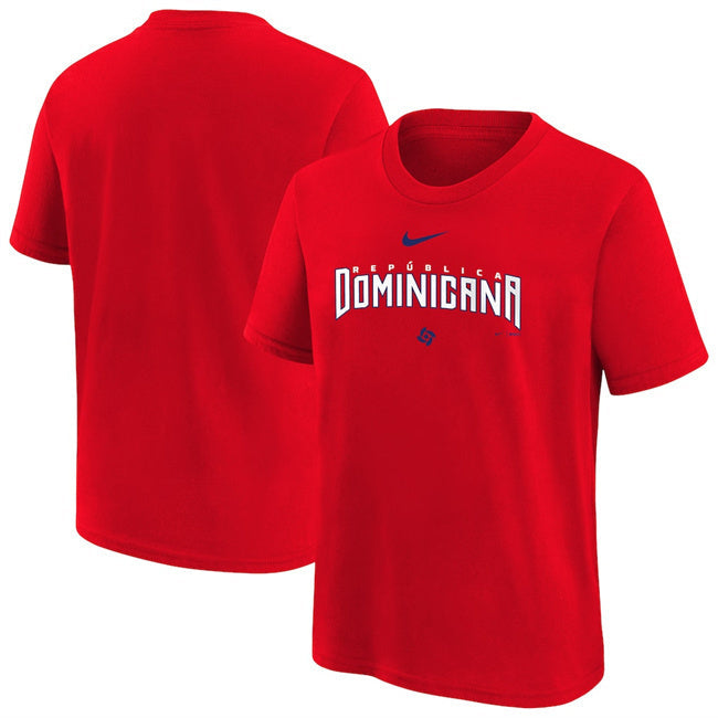 Dominican Republic Baseball Red 2026 World Baseball Classic Country T-Shirt Football Jersey football jersey product view 1
