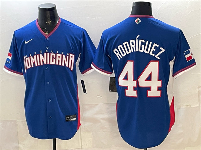 Dominican Republic Baseball #44 Julio Rodríguez Royal 2026 World Baseball Basketball Jersey baseball jersey product view 1