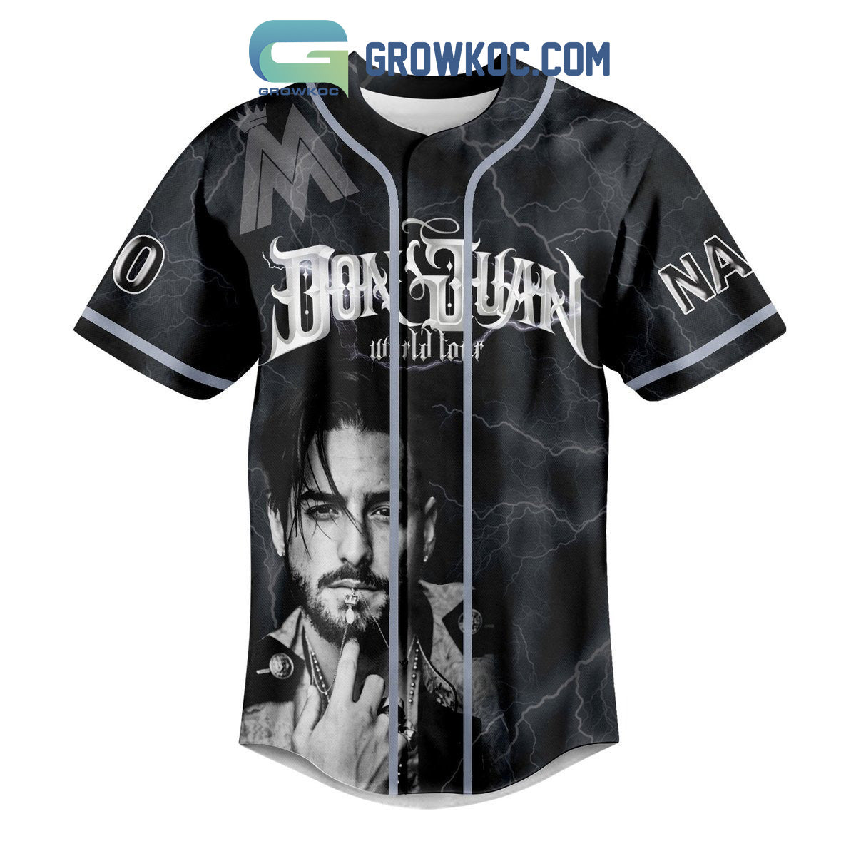 Don Juan World Tour Maluma Personalized Baseball Jersey baseball jersey product view 2