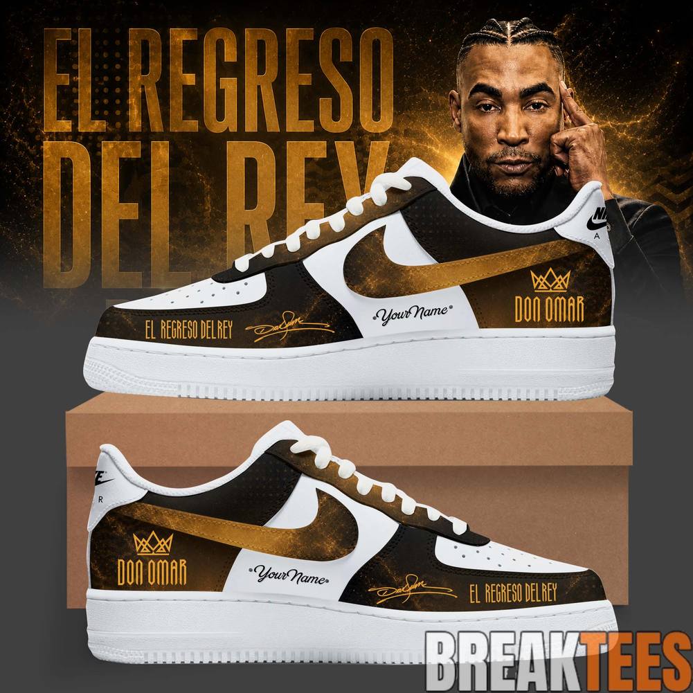 Don Omar El Regreso Del Rey World Tour 2026 Custom Air Force 1 Sneaker Unisex T-shirt, Sweatshirt, Hoodie, Long Sleeve Tee - T-Shirt, Sweatshirt, Hoodie