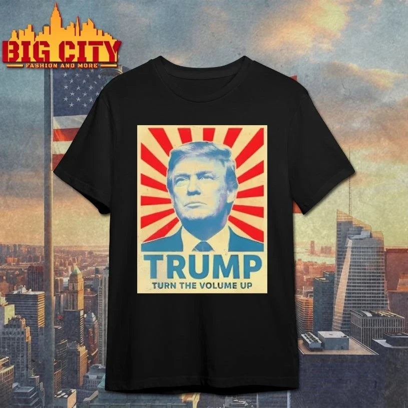 Donald Trump Turn The Volume Up Zohran Mamdani shirt Unisex T-shirt, Sweatshirt, Hoodie, Long Sleeve Tee - T-Shirt, Sweatshirt, Hoodie