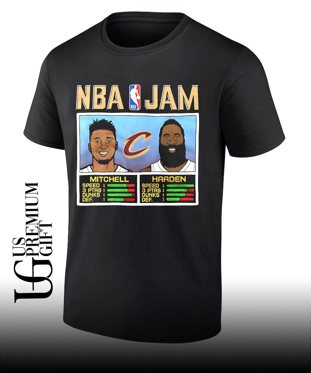 Donovan Mitchell and James Harden Cleveland Cavaliers 2026 NBA Jam shirt Unisex T-shirt, Sweatshirt, Hoodie, Long Sleeve Tee - T-Shirt, Sweatshirt, Hoodie