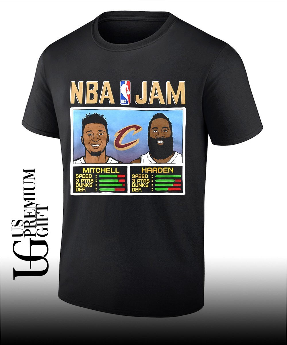 Donovan Mitchell and James Harden Cleveland Cavaliers NBA Jam shirt Unisex T-shirt, Sweatshirt, Hoodie, Long Sleeve Tee - T-Shirt, Sweatshirt, Hoodie
