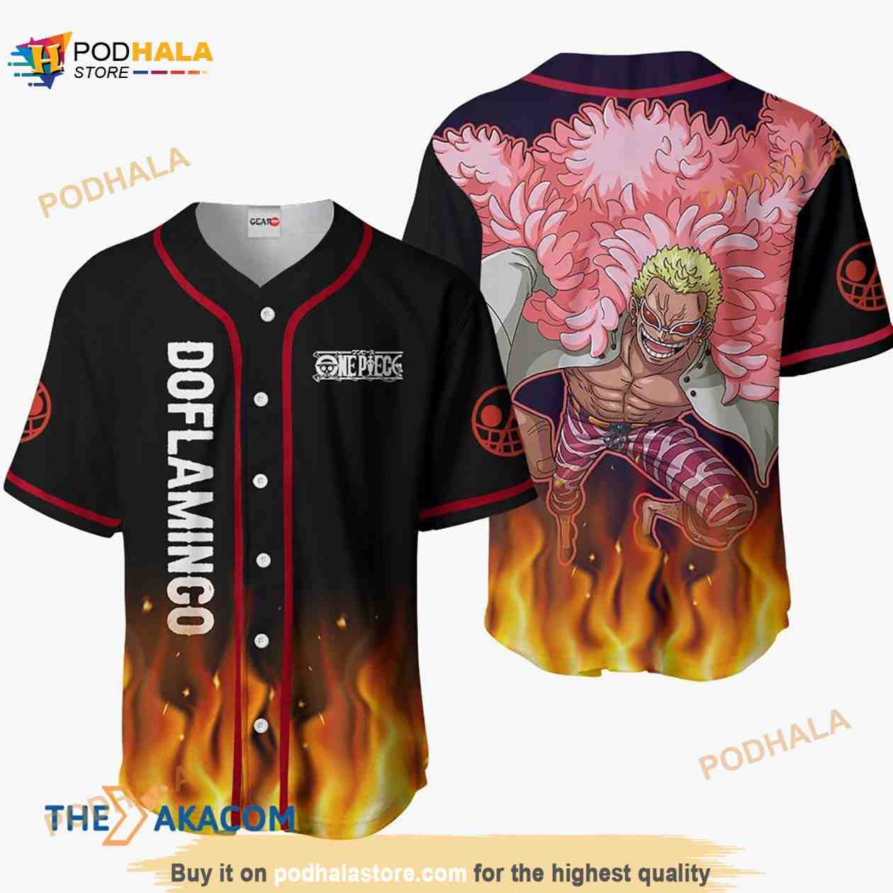 Donquixote Doflamingo Anime Gift Christmas For Fan 3D Baseball Jersey Shirt baseball jersey product view 1