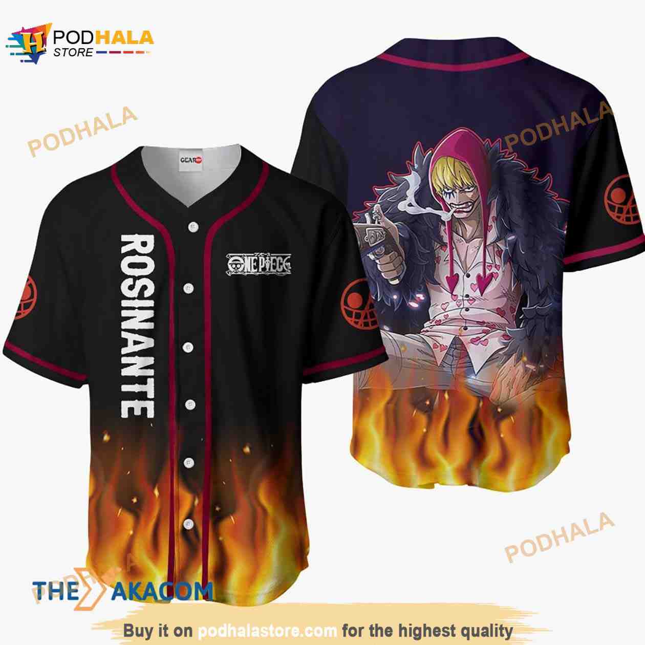 Donquixote Rosinante Anime Gift Christmas For Fan 3D Baseball Jersey Shirt baseball jersey product view 1