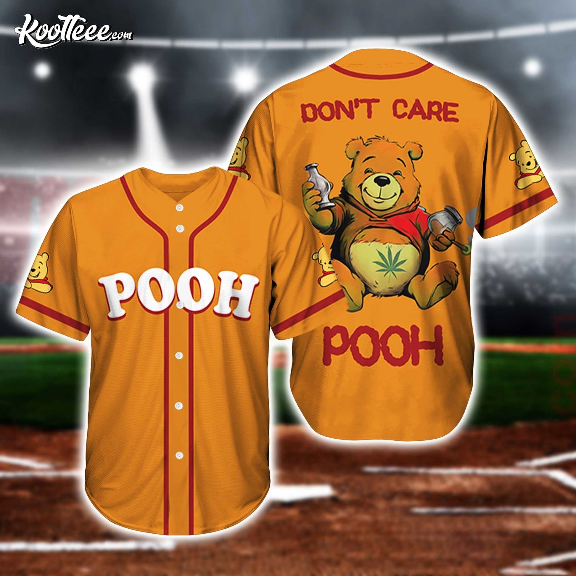 Dont Care Pooh Baseball Jersey baseball jersey product view 1