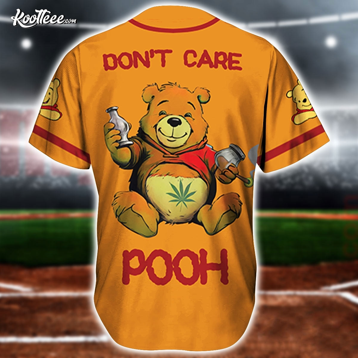 Dont Care Pooh Baseball Jersey baseball jersey product view 3