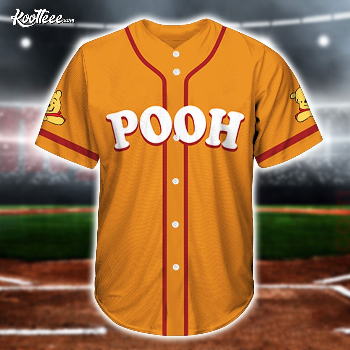 Dont Care Pooh Baseball Jersey baseball jersey product view 2
