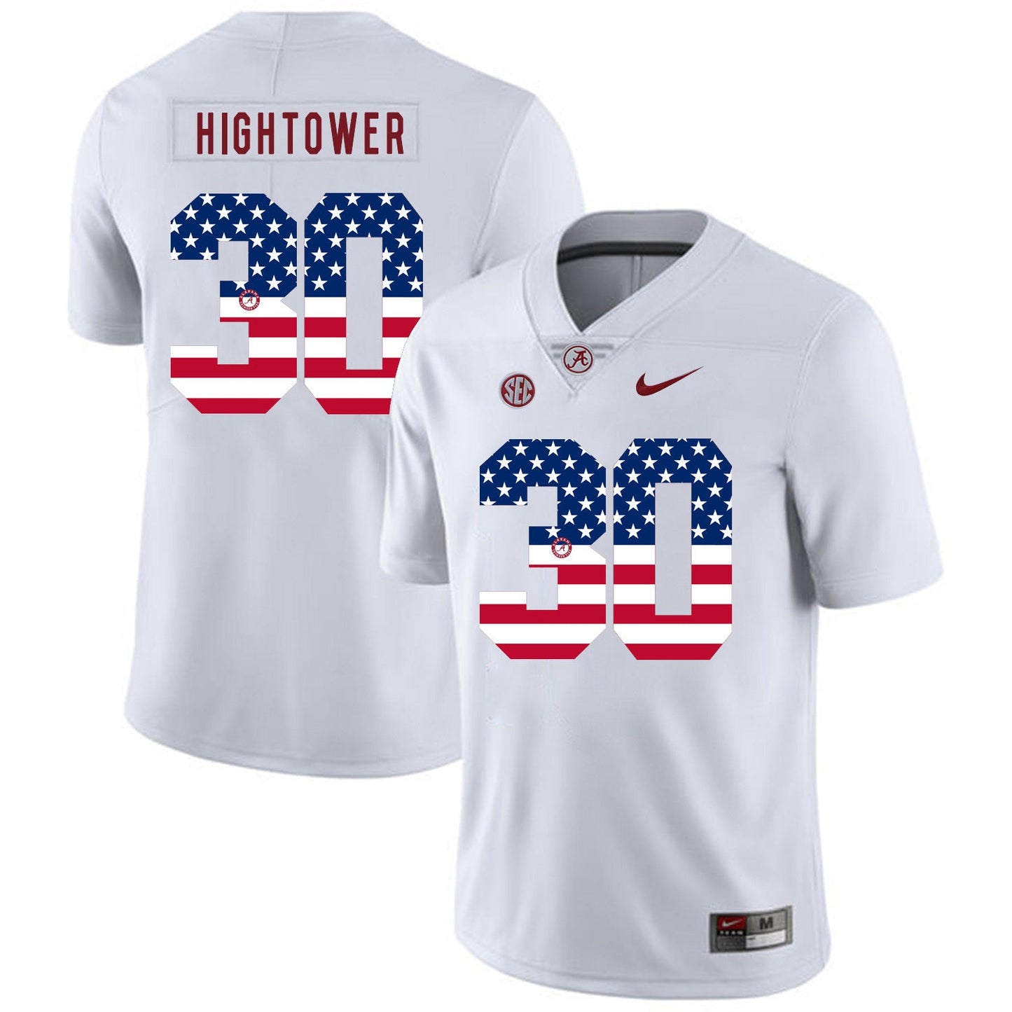 Dont'a Hightower 30 White .1jpg College Football Jersey football jersey product view 1