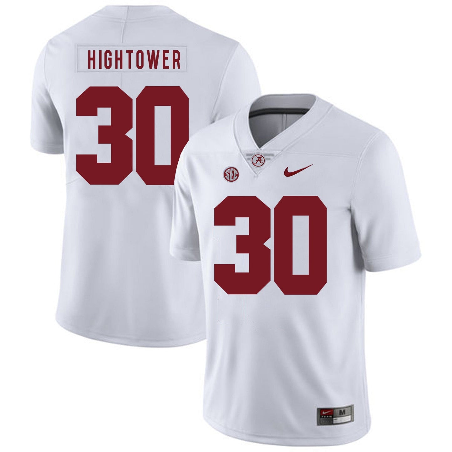 Dont'a Hightower 30 White .2jpg College Football Jersey football jersey product view 1