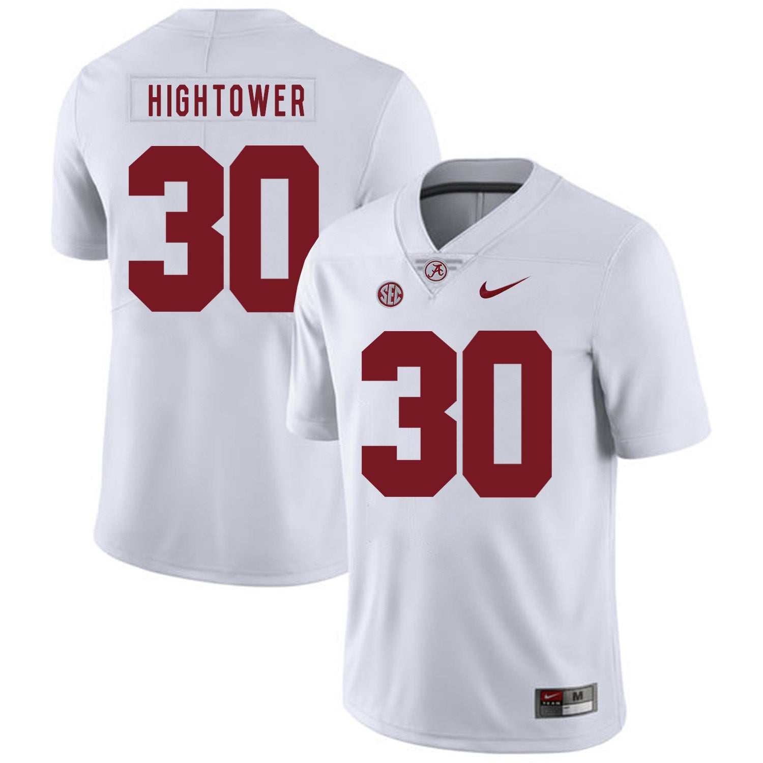 Dont'a Hightower 30 White .2jpg College Football Jersey football jersey product view 1