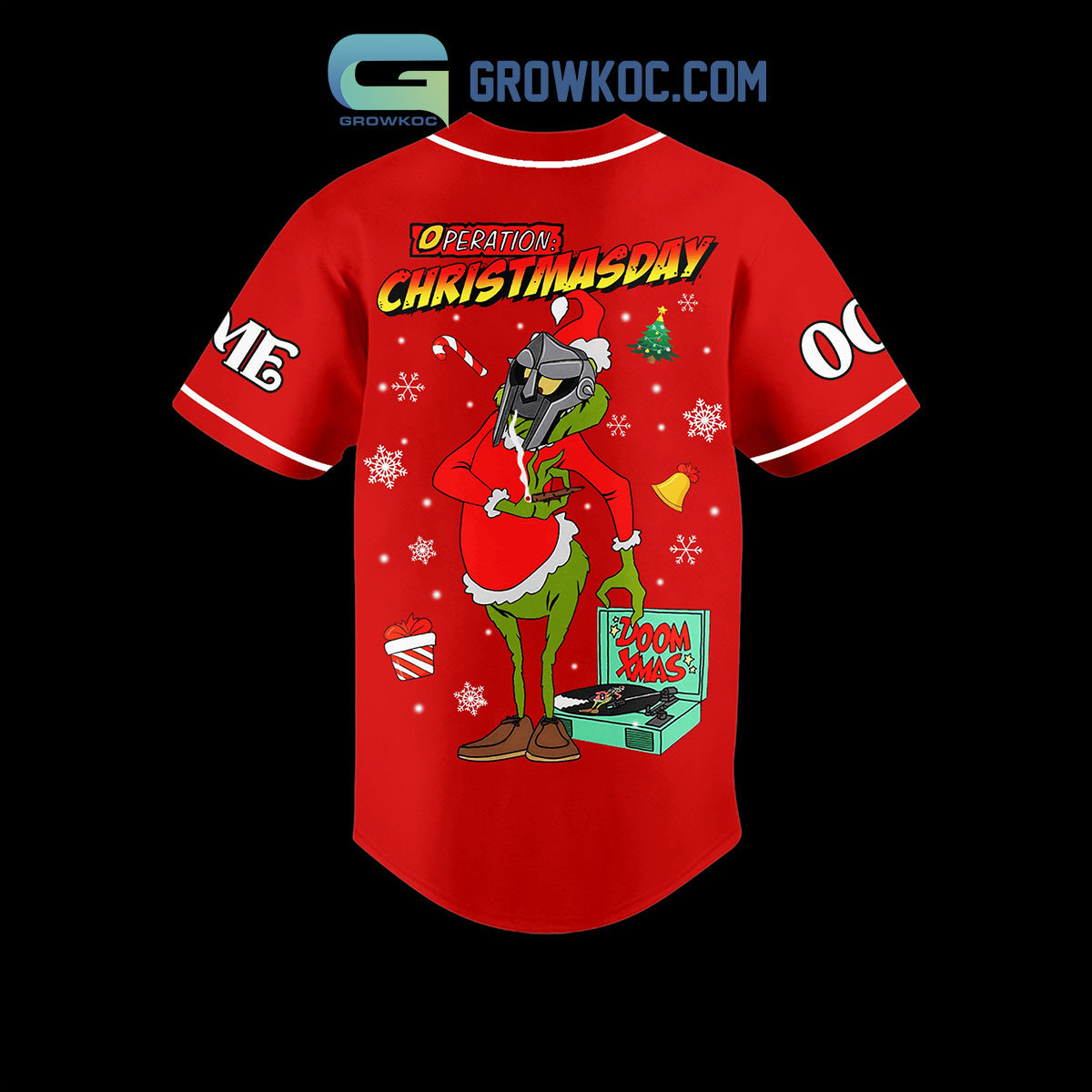 Doom Mighty Doom Operation Christmasday Doom Xmas Winter Holiday Personalized Baseball Jersey baseball jersey product view 3