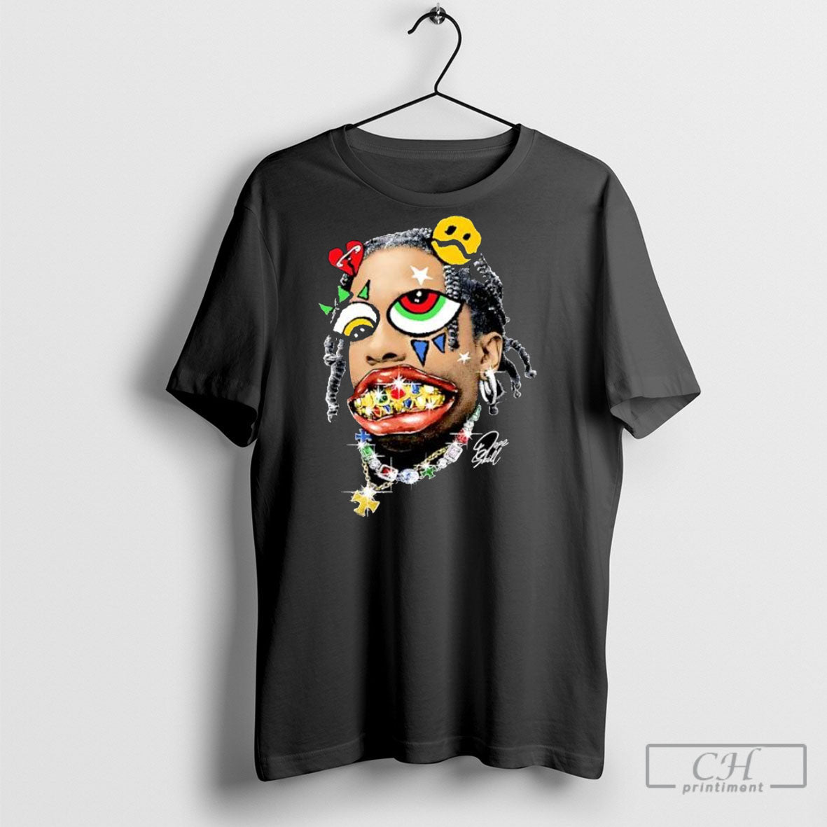 Dope Skill Cartoon Face With Gold Grills Shirt Tee Unisex T-shirt, Sweatshirt, Hoodie, Long Sleeve Tee - T-Shirt, Sweatshirt, Hoodie