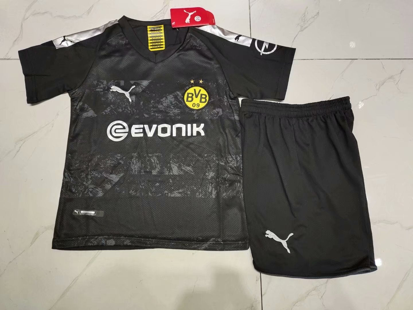 Dortmund Black Soccer Jersey sports jersey product view 1