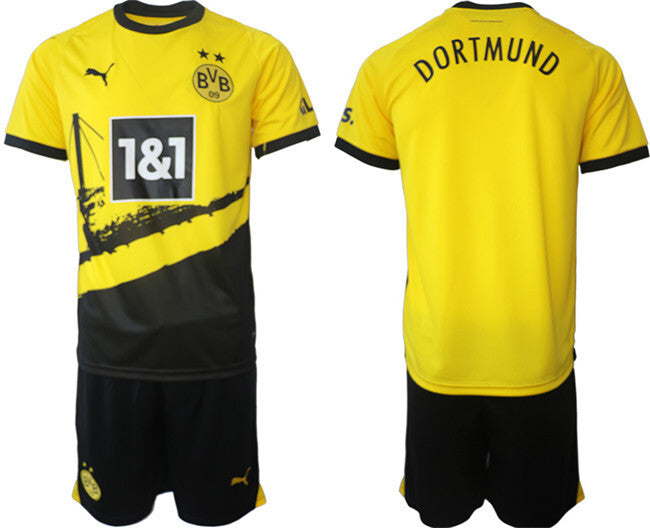 Dortmund Custom 2023 24 Yellow Black Home Soccer Jersey Suit sports jersey product view 1