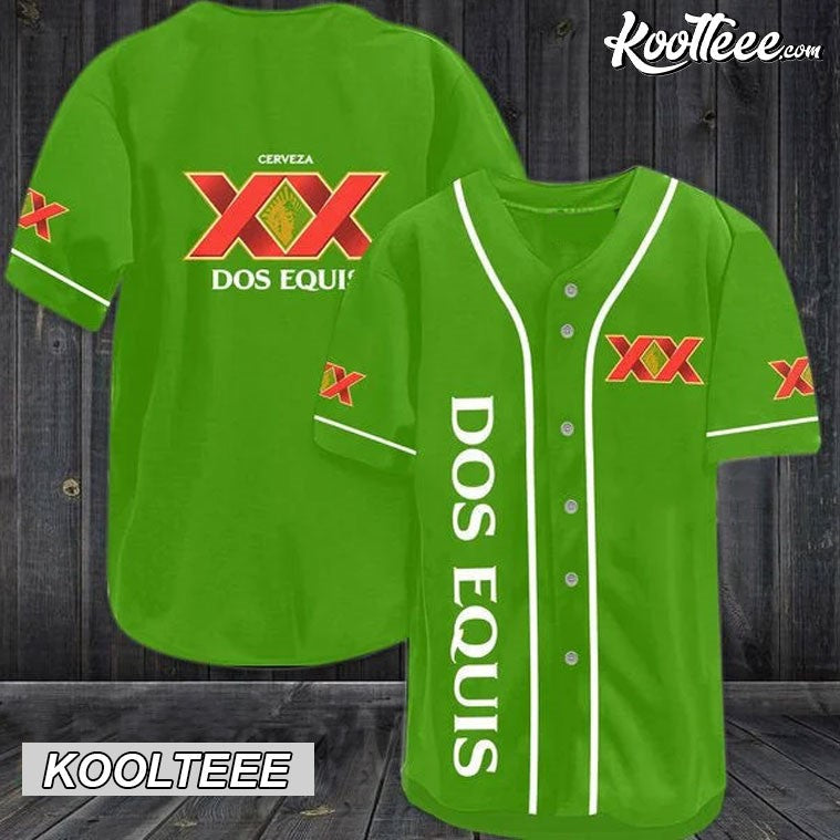 Dos Equis Green Baseball Jersey baseball jersey product view 1