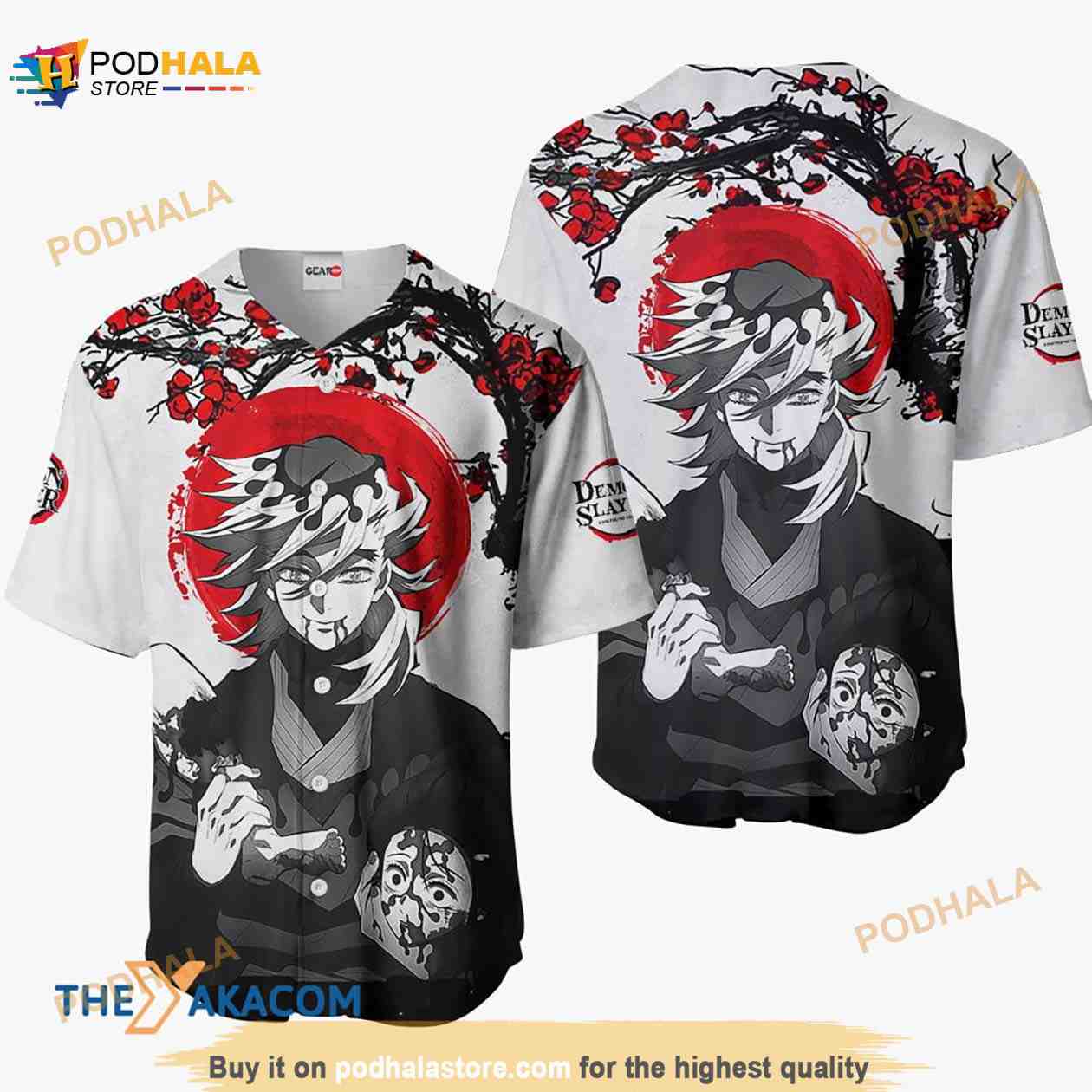 Douma Kimetsu Anime Japan Style Gift Christmas For Fan 3D Baseball Jersey Shirt baseball jersey product view 1