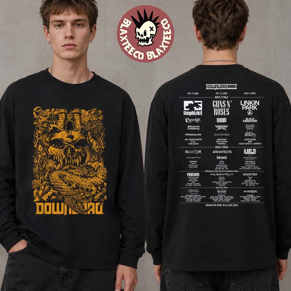 Download Festival 2026 Merch In Donnington UK From 10 To 14 June 2026 Basilisk 2026 Line-Up Black Long Sleeve T Shirt - T-Shirt, Sweatshirt, Hoodie