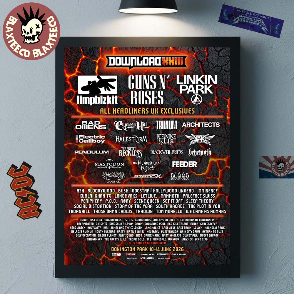 Download Festival XXIII 2026 Donington Park UK Lineup From 10-14 June 2026 Home Decor Poster Canvas - T-Shirt, Sweatshirt, Hoodie