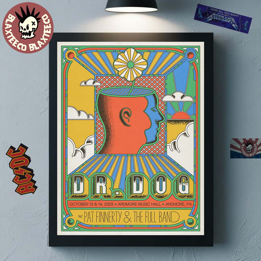 Dr Dog At Philly Music Festival 2025 Gig Poster In Ardmore PA At Ardmore Music Hall On October 13 And 14 2025 Home Decor Poster Canvas - T-Shirt, Sweatshirt, Hoodie