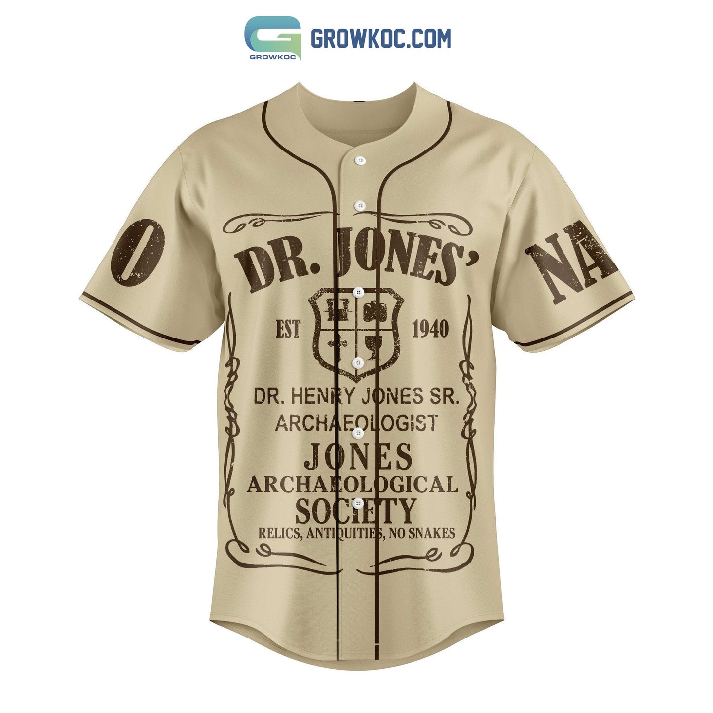 Dr Jones Professor Of Archaeology Personalized Baseball Jersey baseball jersey product view 1