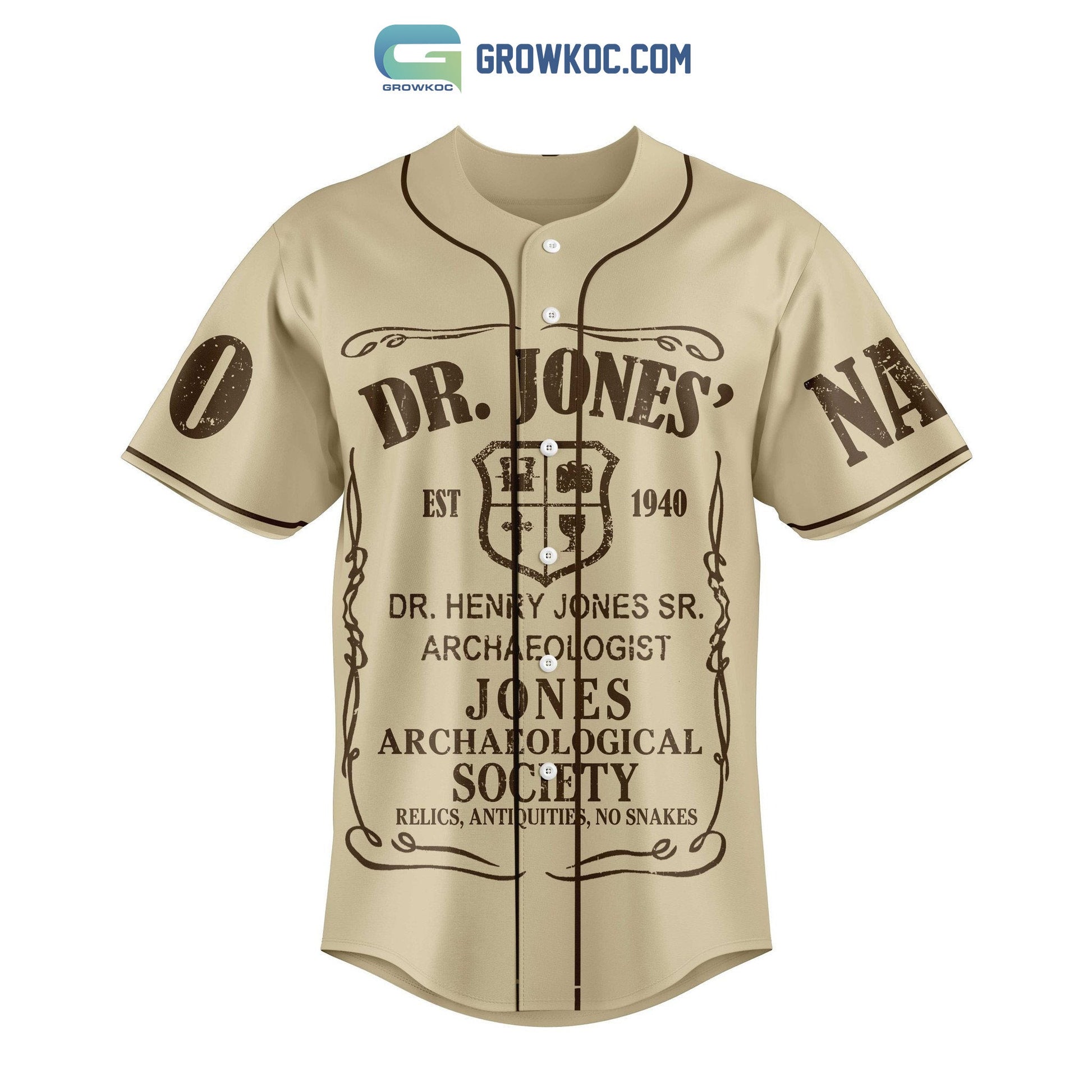 Dr Jones Professor Of Archaeology Personalized Baseball Jersey baseball jersey product view 1