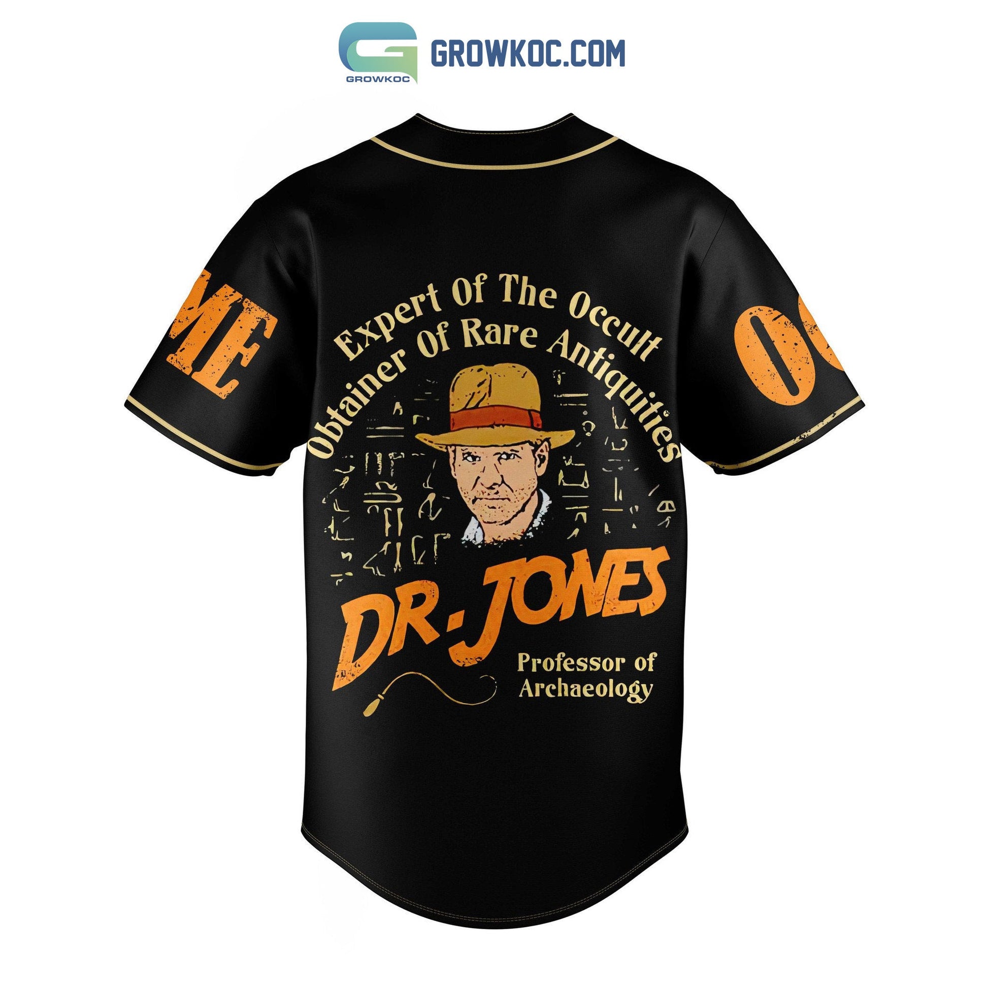 Dr Jones Professor Of Archaeology Personalized Black Design Baseball Jersey baseball jersey product view 3